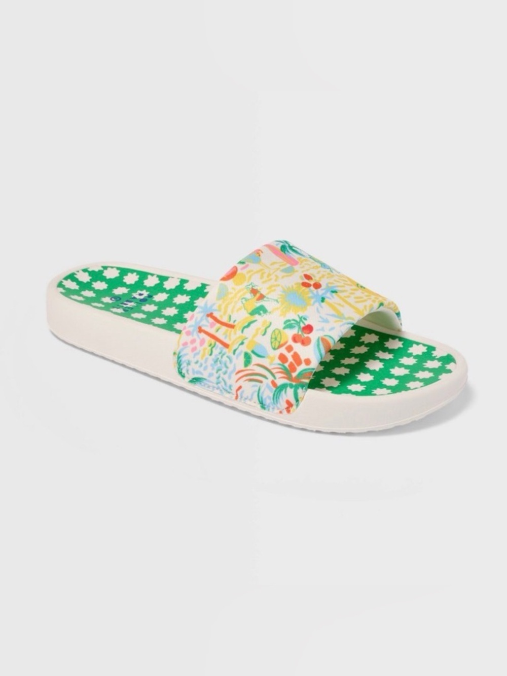 NWT Roller Rabbit x Target Vacation/Star Geo Slide Sandals in Yellow Green